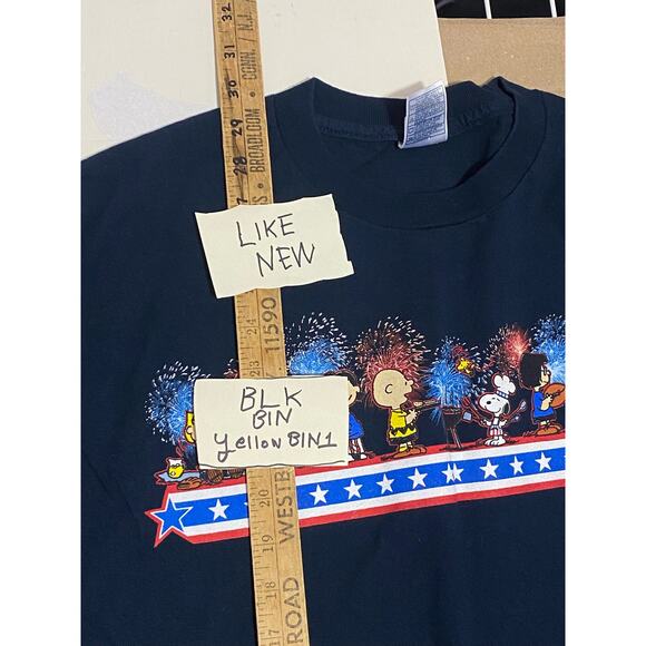 Peanuts Fourth of July Independence Day Navy Blue T-shirt Size Large - Picture 10 of 10
